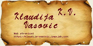 Klaudija Vasović vizit kartica